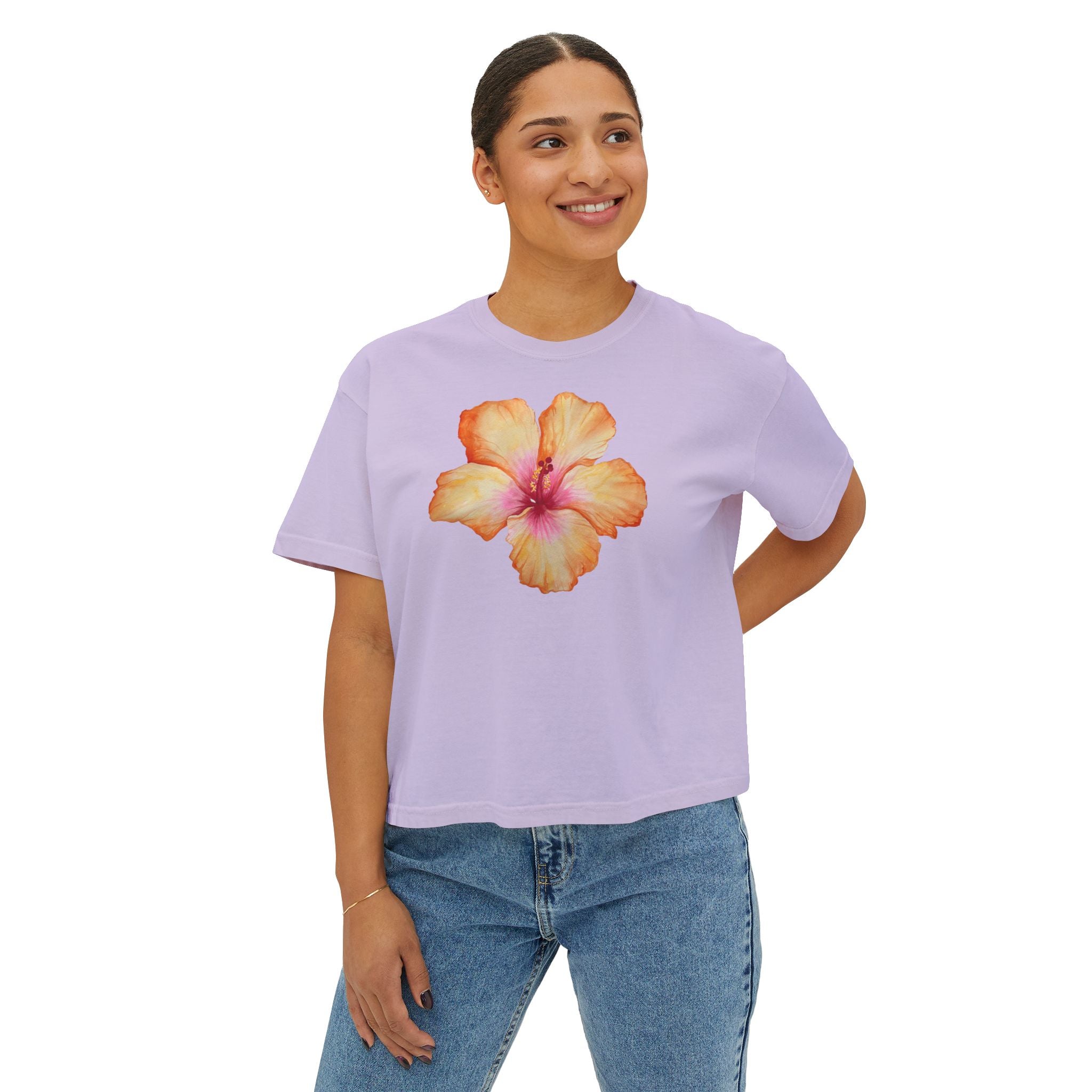 Hibiscus Cropped Tee