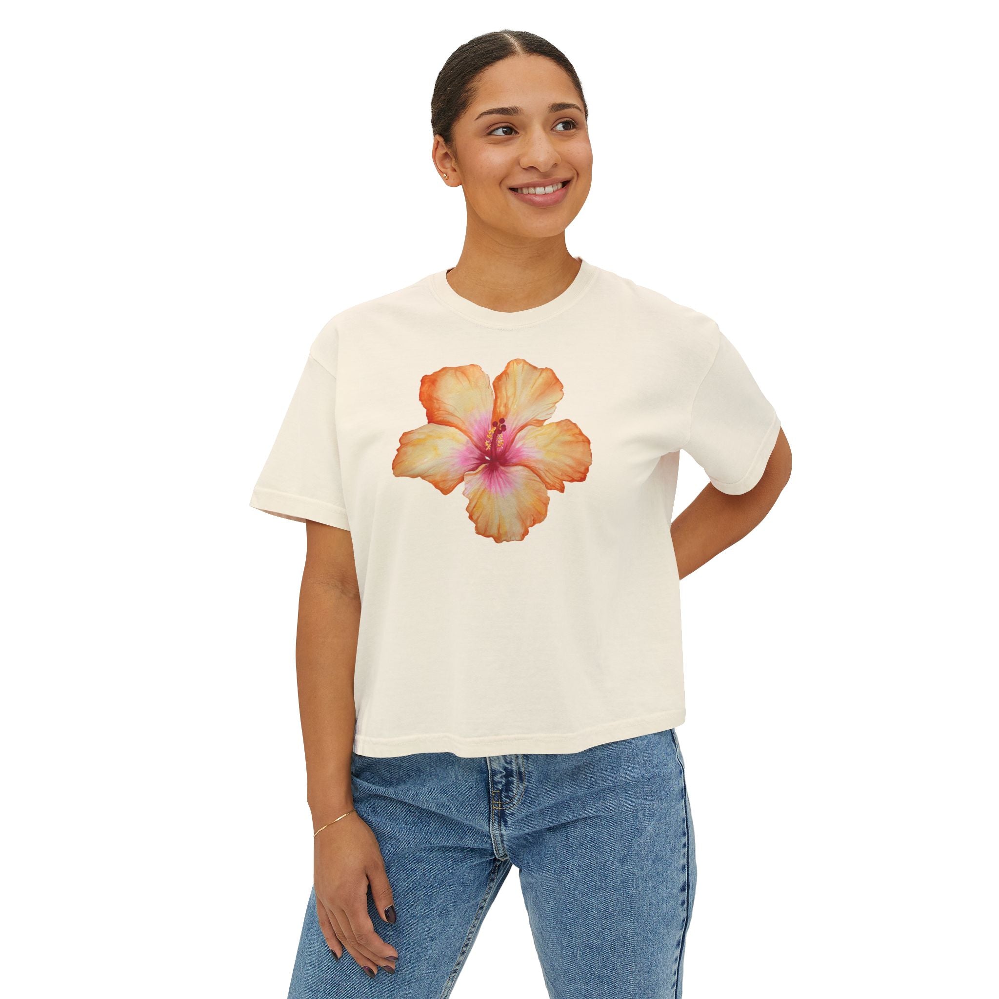 Hibiscus Cropped Tee