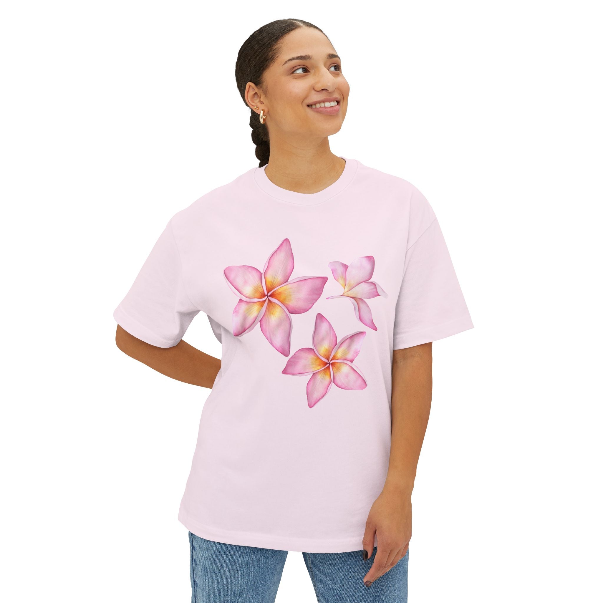 Plumeria Blooms Oversized Tee