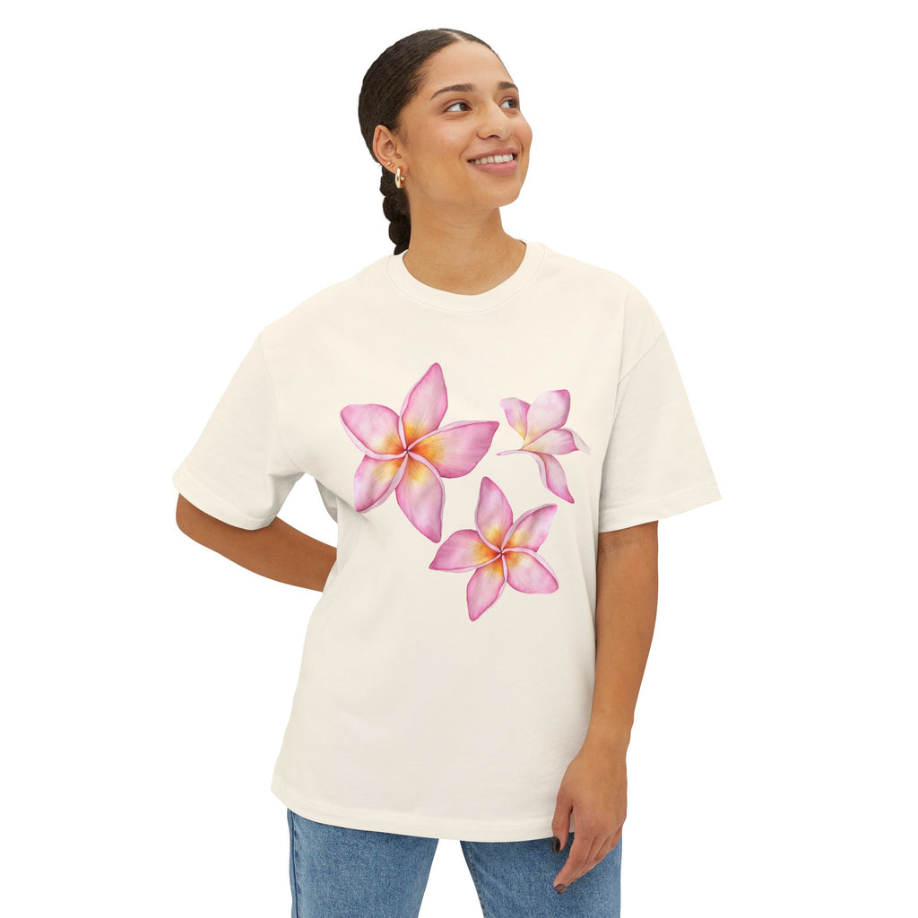 Plumeria Blooms Oversized Tee