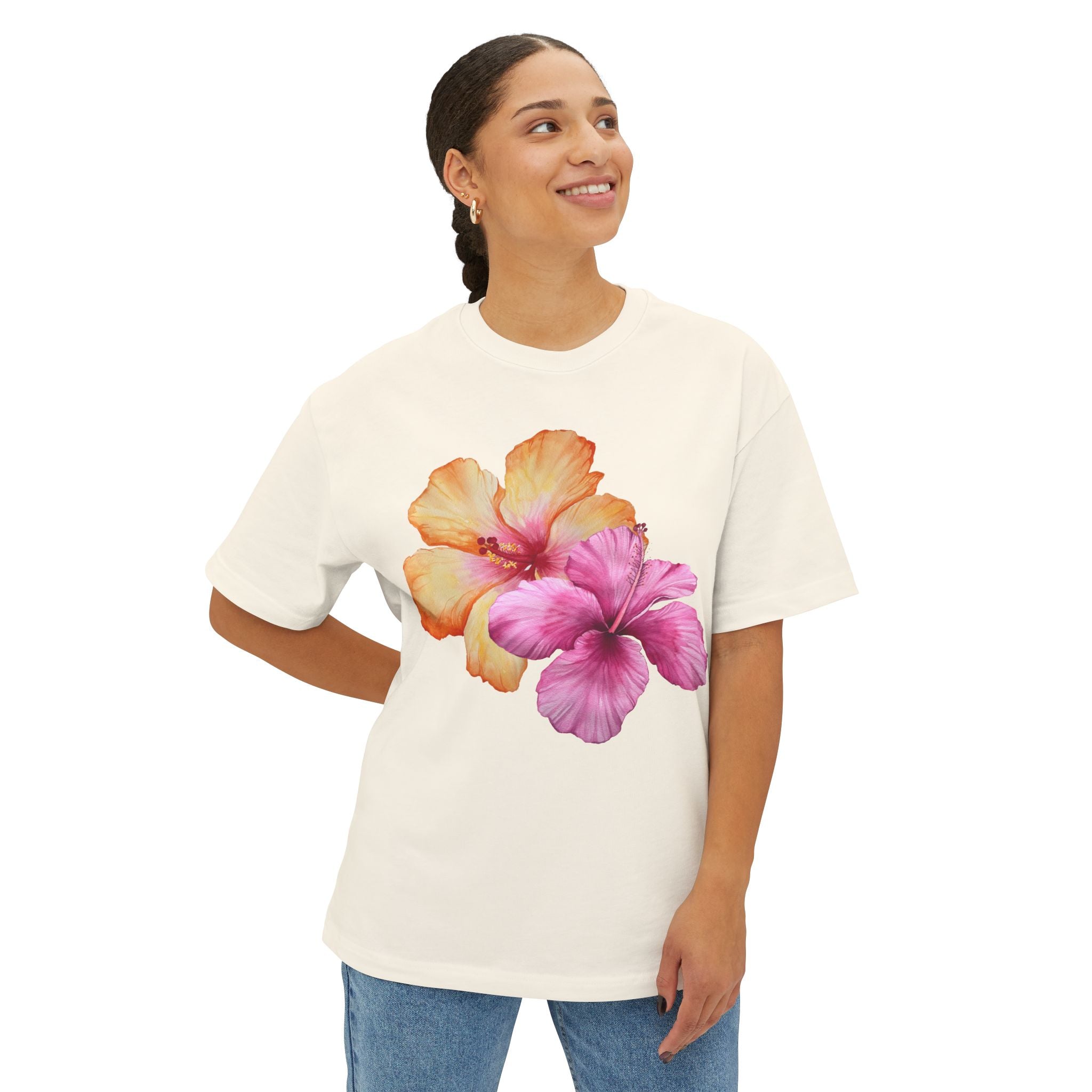 Hibiscus Blooms Oversized Tee